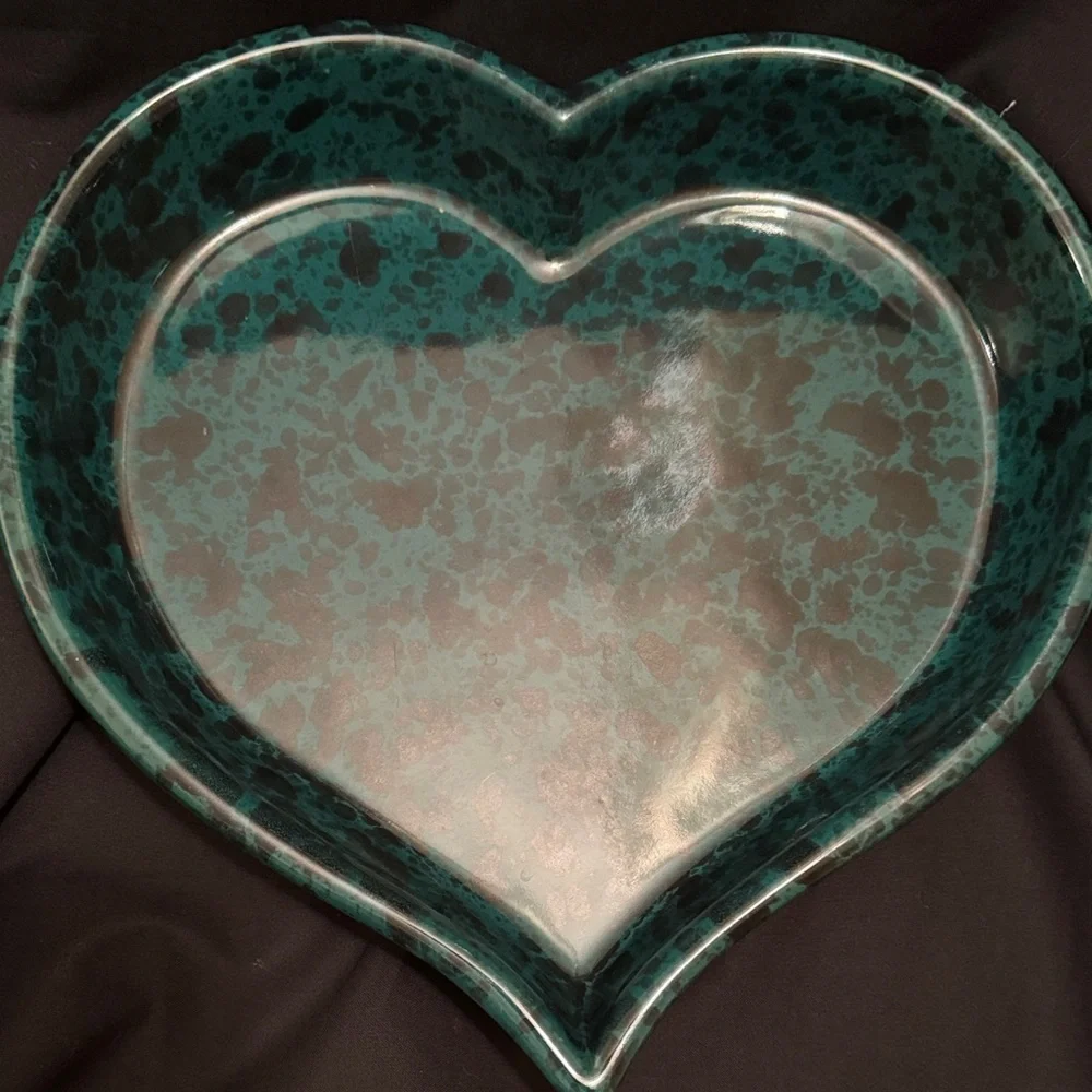 Heart-Shaped Ceramic Baking Dish - Green